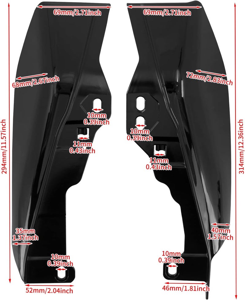CARGLETRUE Motorcycle Mid Frame Air Deflector Heat Shield Fit for Harley Touring Street Glide Road Glide Electra Glide Road King Trike 2017-2023 Black - Image 4